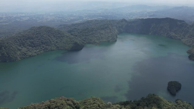 Aerial view to Lake Ngozi (Ngosi), Tanzania. Large crater in Africa.