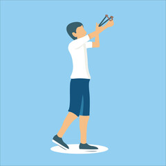 Childhood boy pointing