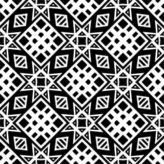 Vector geometric seamless pattern. Minimal ornamental background with abstract shapes. Black and white texture. Simple abstract ornament background. Dark repeat design for decor, fabric, cloth.