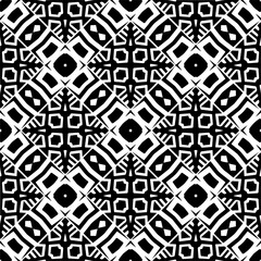 Vector geometric seamless pattern. Minimal ornamental background with abstract shapes. Black and white texture. Simple abstract ornament background. Dark repeat design for decor, fabric, cloth.