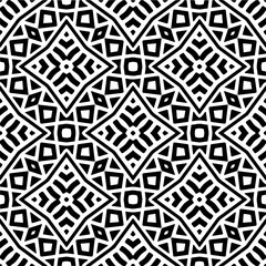 Vector geometric seamless pattern. Minimal ornamental background with abstract shapes. Black and white texture. Simple abstract ornament background. Dark repeat design for decor, fabric, cloth.