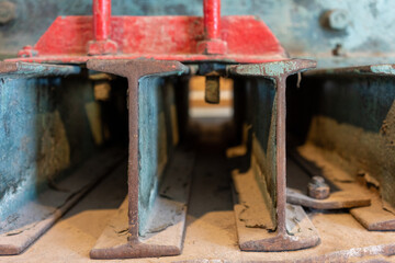 Close up old industrial machinery