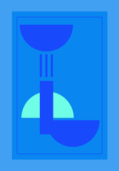 Depths of blue shades Abstract geometric graphics
10