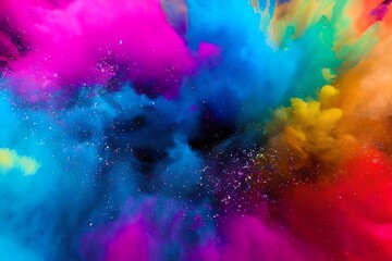 Fototapeta na wymiar Image Of Color Powder Splash And Explosion Abstract Art . Admirable Image . Generative AI