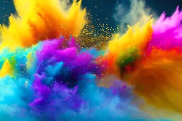 Obraz na płótnie Canvas Image Of Color Powder Splash And Explosion Abstract Art . Admirable Image . Generative AI
