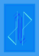 Depths of blue shades Abstract geometric graphics
6