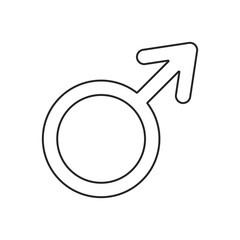 Male symbol in outline vector icon