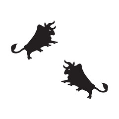 Bull set template vector logo . Bull animal vector logo design 