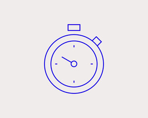 Concept of timer in a flat style. Sport thin line icon. Health editable stroke icon.  Vector illustration
