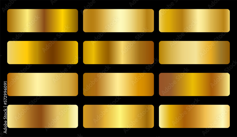 Poster gold gradient vector background element set