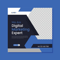 Digital marketing business banner template and social media post design