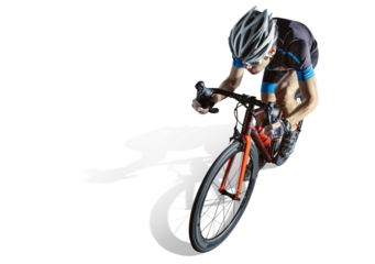 Athlete cyclists in silhouettes on transparent background. Road cyclist.