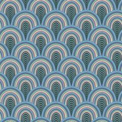 Seamless wavy pattern. Fish scales simple seamless repeat pattern, vector pattern, geometric background.