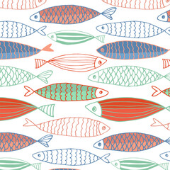 Fish pattern. For print. drawing.