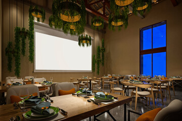 3d render of cafe restaurant