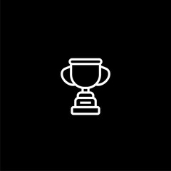 Trophy icon. Trophy icon image. icon isolated on black background. 