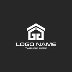 unique GG logo designs home logos