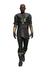 3d rendering illustration fantasy black man soldier isolated