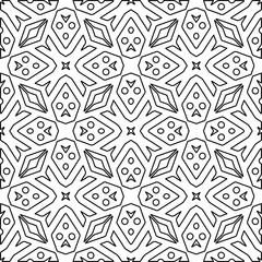  Monochrome ornamental texture with smooth linear shapes, zigzag lines, lace pattern.Abstract geometric black and white pattern for web page, textures, card, poster, fabric, textile.