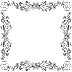 Floral vector square frame, wreath from flowers. Spring flowers background, border, decoration for greeting card, invitation, Valentine's, Women's or Mother day.