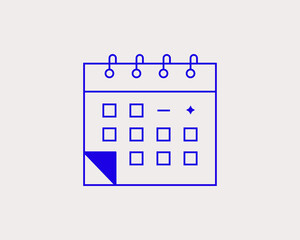 Concept of calendar for planning in a flat style. Work thin line icon. Office editable stroke icon.  Vector illustration
