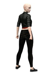 Fototapeta premium 3d illustration render white woman urban fantasy contemporary isolated