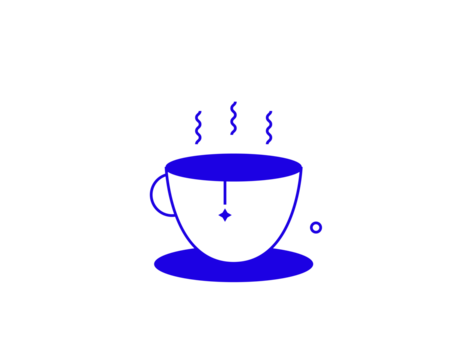 Isolated Concept of a cup of tea in a flat style. Work thin line icon. Office editable stroke icon.  Vector illustration
