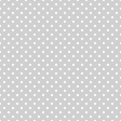 White small polka dots on a light gray background. Abstract vintage pattern. Seamless nordic pattern. Vector illustration of a colorful background. - obrazy, fototapety, plakaty