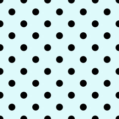 Seamless pattern in retro style. Abstract vintage pattern with black polka dots on a pastel background for textile, wrapping paper, banners, print, packaging and other design. Vector illustration