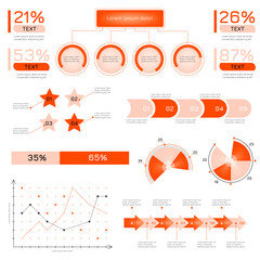 Infographic Elements. Abstract data visualization, marketing charts and graphs.