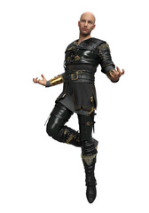 3d render white young man character dark fantasy isolated