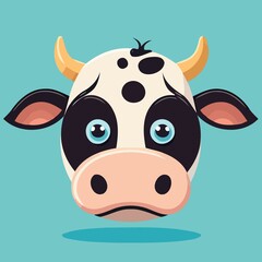 cow mammal animal head created with Generative AI technology