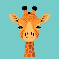 cute giraffe mammal animal head created with Generative AI technology