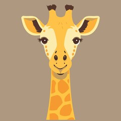 cute giraffe mammal animal head created with Generative AI technology