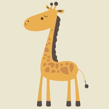 animal body mammal cute giraffe created with Generative AI technology