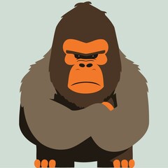 animal head mammal primate gorilla created with Generative AI technology