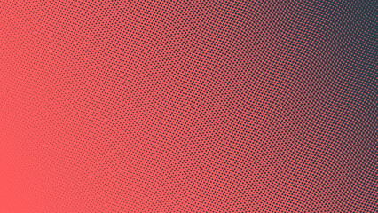 Pop Art Dots Wavy Halftone Angled Gradient Vector Textured Red Dark Blue Abstract Background. Dot Work Structure Subtle Texture Design Element. Half Tone Contrast Graphic Minimalist Art Wallpaper