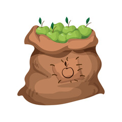 Bag filled with fruit.