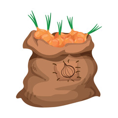 Bag filled with vegetable. 