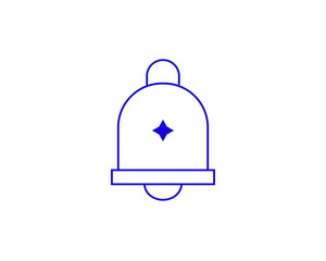 Isolated Concept of school bell in a flat style. School education thin line icon. Children education editable stroke icon.  Vector illustration
