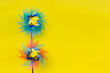 Wind turbine or windmill handmade plastic children's colorful toy