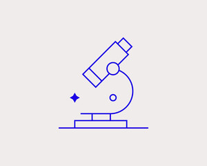 Concept of Biology in a flat style. School education thin line icon. Children education editable stroke icon.  Vector illustration

