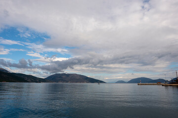 beautiful clouds in the sea, yachting