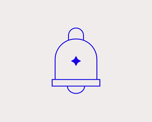 Obraz premium Concept of school bell in a flat style. School education thin line icon. Children education editable stroke icon. Vector illustration 