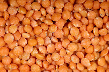 masoor dal closeup picture with white background, red dal - obrazy, fototapety, plakaty