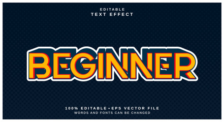 Editable text style effect - Beginner text style theme.