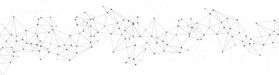 Abstract plexus big data background with dots connecting network of nodes.