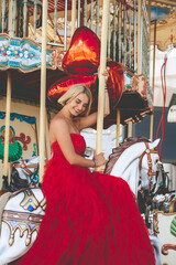 girl on carousel