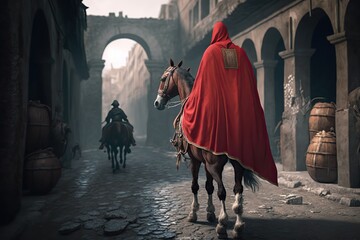 Generative ai roman soldier on a horse