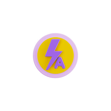 Electricity Active 3d icon and symbol in white background. Modern and minimalistic design. Colorful 3D Rendered Illustration.